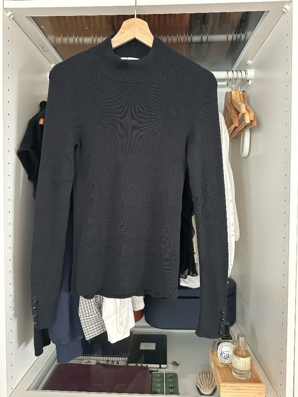 Sezane black mock-neck knit